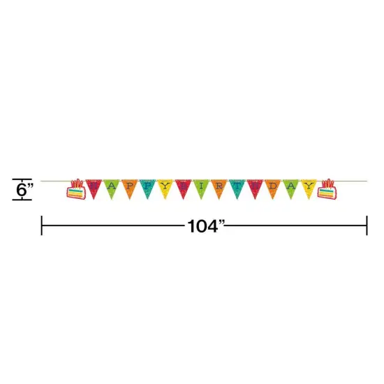 12 pc Bulk Festive Cake Happy Birthday Banners {4}