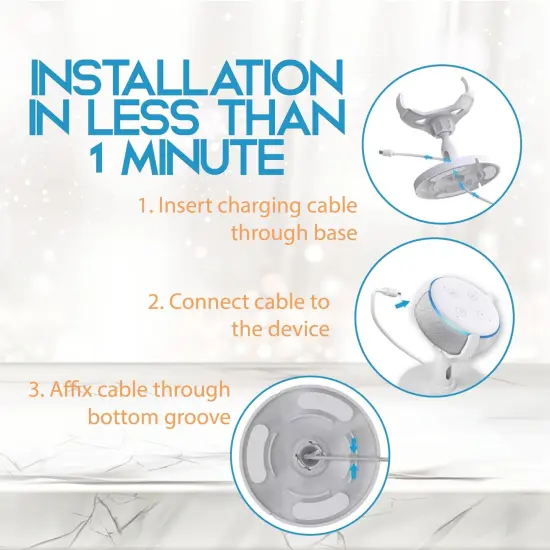 Echo Dot 3rd Generation Stand Holder with 360 Rotation for Table & Desktop, White {7}