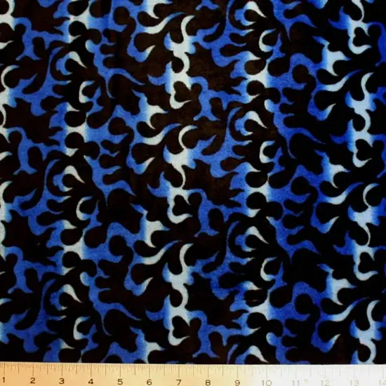 1 Yard Royal or Black Fire Flame Velboa Faux Fur Apparel Fabric 58/60&Prime; Wide, 100% Polyester {1}