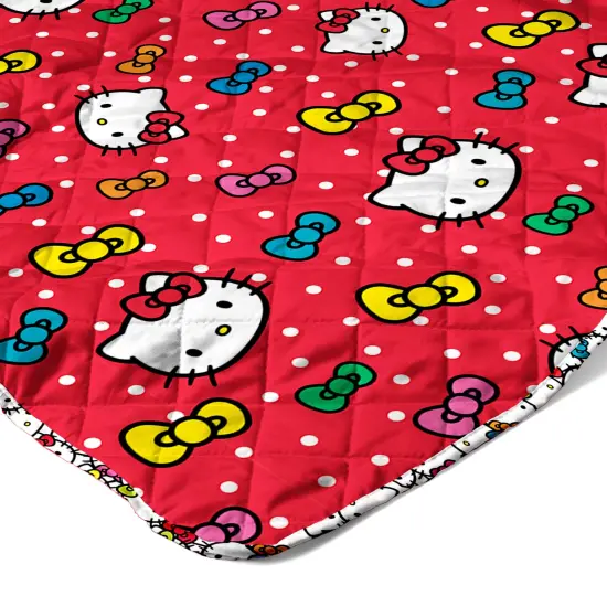 Sanrio Hello Kitty and Friends Quilted Blanket Rainbow Bows {2}