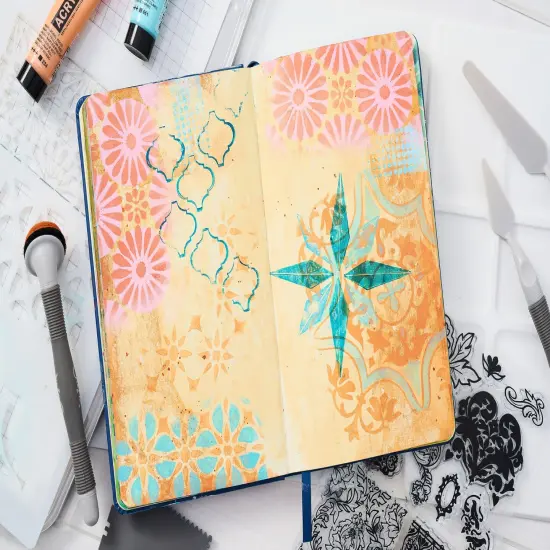 Sizzix Clear stamp Set 18/Pkg W/ Stencils 3/PKg By Vic Von S-Geometric {6}