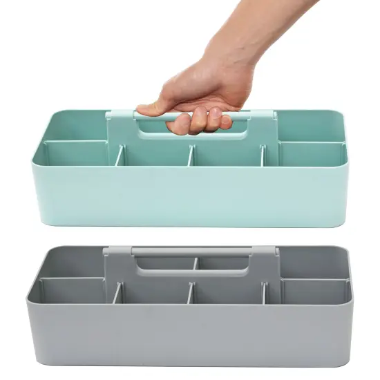 Enjoy Organizer 2 PACK Portable Caddy with Handle &ndash; 8-Compartment Storage Bin with Removable Dividers for Office, Crafts, Art Caddy &ndash; Made in USA {1}