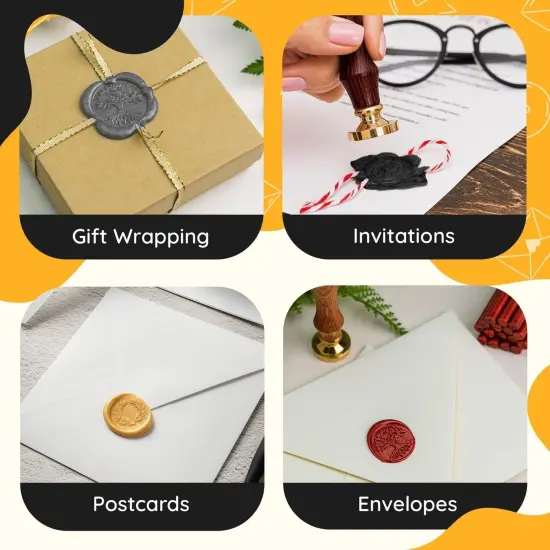 Artellius 30-Pack Premium Sealing Wax Sticks - Wax Seal Glue Gun Sticks for Crafting, Invitations & Letters - Rose Gold Pink {5}