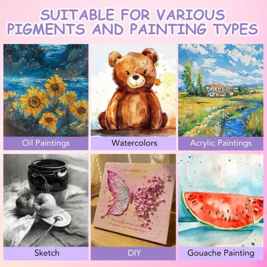 Stretched Canvas for Painting, 5 Pack 8x10 Canvas Value Pack, Primed Acid-Free Cotton Blank Canvas, Paint Canvases for Oil & Acrylic Paint. {3}