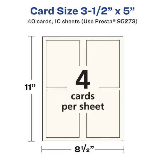 Avery 3-1/2" x 5" Rectangle, Matte Ivory Postcards {5}