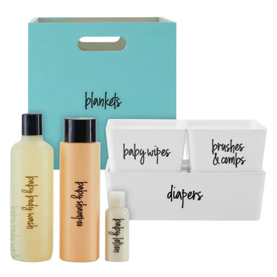 Talented Kitchen Baby & Nursery Labels &ndash; 232 Script Kids Bedroom Storage Labels for Dressers, Toys, Stuff, Closet, Changing Table Organization Black {7}