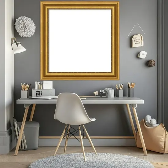 Parlor Framed Dry Erase Magnetic Board Gold {5}