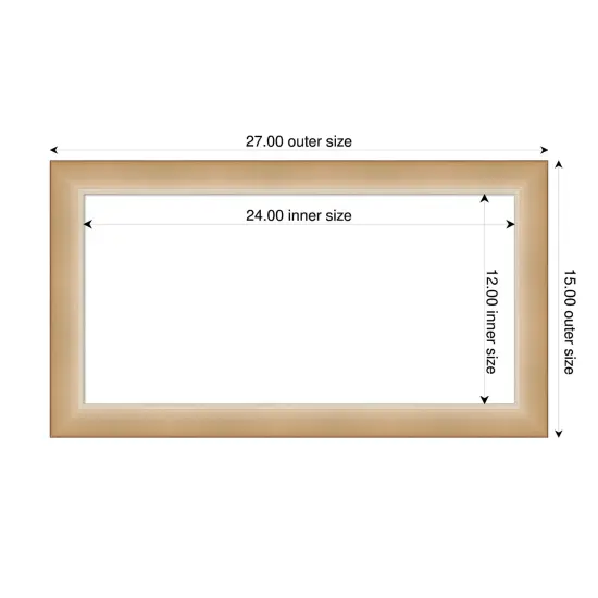 Eva Narrow Framed Dry Erase Magnetic Board Ombre Gold {4}