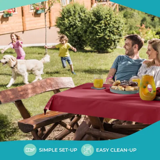 Exquisite Plastic Table Cover Roll &ndash; 40" x 300' Disposable Tablecloth Roll &ndash; Premium Thick 0.5 MIL Plastic Banquet Roll &ndash; Party Table Cover Roll for Events & Catering Burgundy {5}