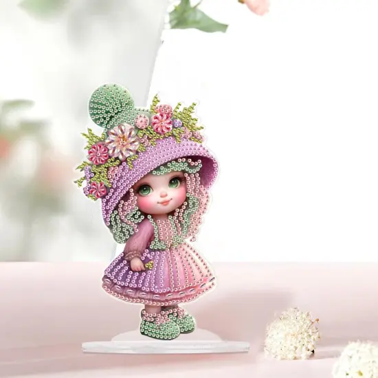 Diamond Art Painting Tabletop Decoration (Pink Doll)) {3}