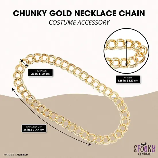 Gold Chunky Necklace, Cuban Link Chain, Hip Hop Accessories 36 inch {2}
