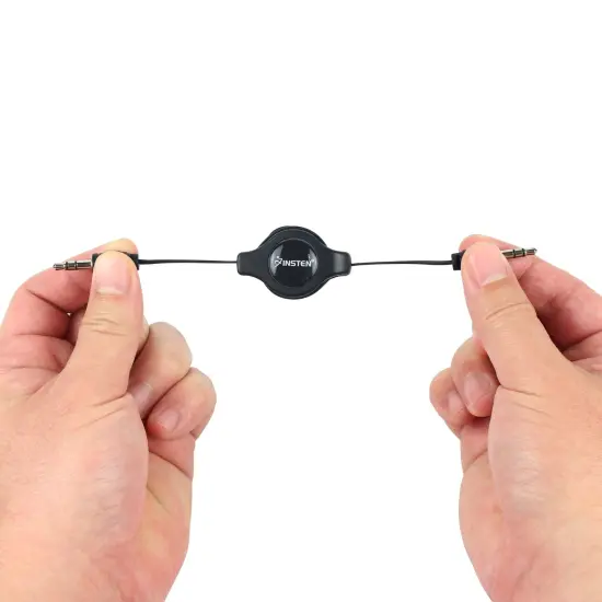 3.5mm Male To Male Audio Cable by Insten 3.5mm Retractable Audio Cable Aux Auxiliary Stereo Cord M/M for Apple iPad Mini 5 iPad Air 2019 iPod Touch 6th Gen Nano Classic MP3 MP4 Player CAR Music Audio Black {5}