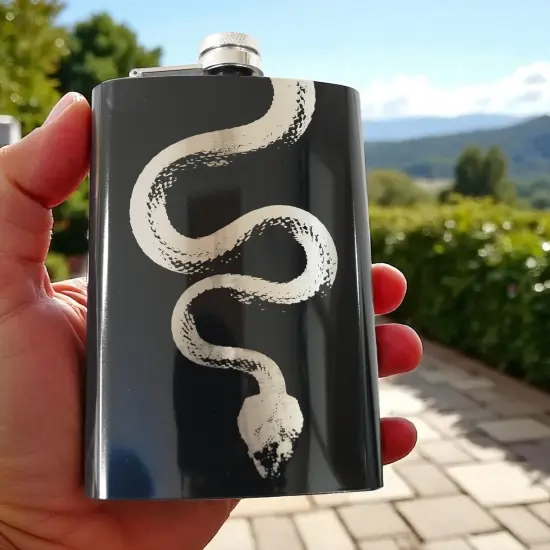 8oz Snake Black Flask {5}
