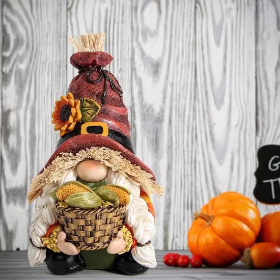 Harvest Gnomes Figurines for Fall Decor(Fall Gnome Women) {5}