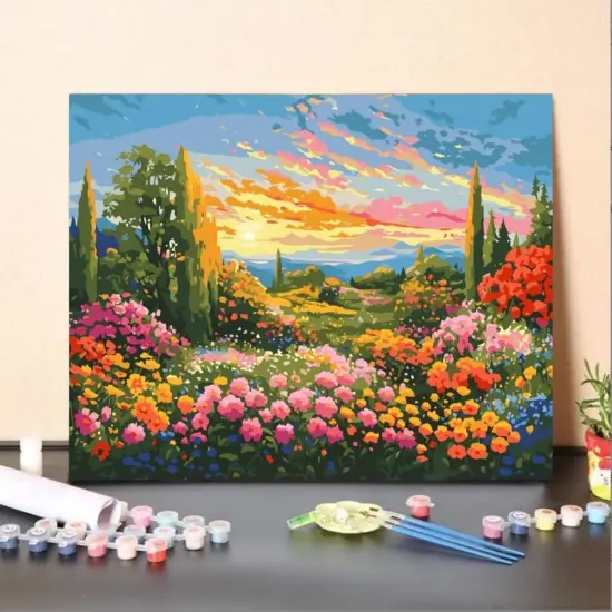 Paint By Numbers For Adults Beginners, Paint By Numbers Flowers,Flower Paint By Numbers Kit For Adults, Ink Style Flower Acrylic Pigment Drawing Paintwor, DIY Canvas Oil Painting Paint By Number {2}