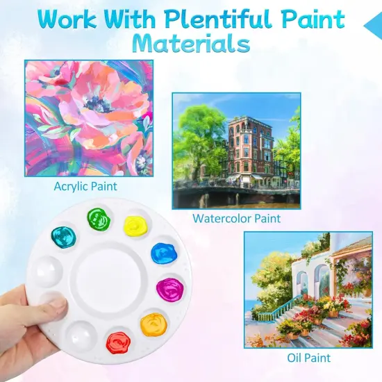 Acrylic Paint Palette Trays 10Pcs Plastic Pallets for Kid, Adult, Student Oil Watercolor Craft DIY Art Painting {4}