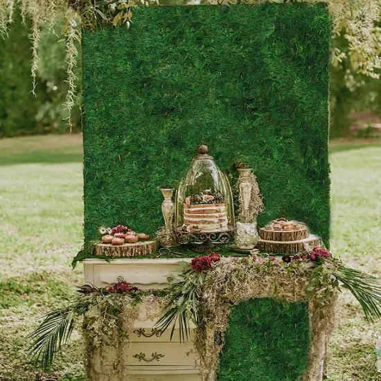 Moss Table Runner Dried Moss for Crafts Green Moss Roll for Fairy Gardens Wedding Woodland Decor 12" x 106" Preserved Moss Mat for Table Decoration Moss Carpet for Moss Grass Wall {4}