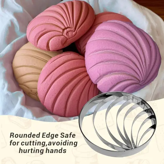 Concha Cutter Mexican bread mold with 5 sizes of pig biscuit cutting machine set, Concha Stamp double-sided mold for baking biscuits (Single sided mold+5 pigs) {4}