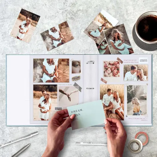 Large 3 Ring DIY Scrapbook Photo Album with 30 Plastic Sleeves 60 Pages Blank Scrapbooks {4}