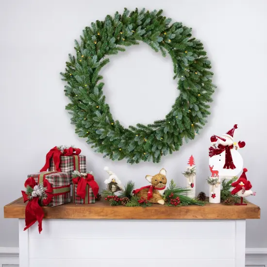 Northlight Pre-Lit Artificial Blue Spruce Christmas Wreath - 48" - Clear Green {1}