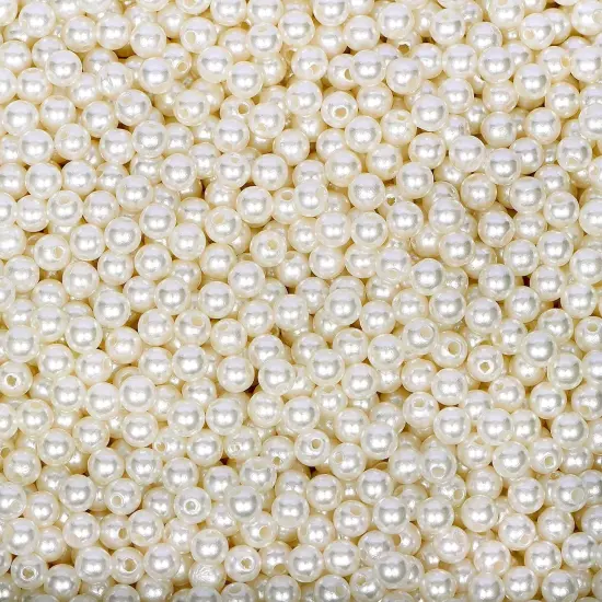 Pearl Beads for Jewelry Making 1300pcs 6mm Pearl Craft Beads with Hole Loose Fake Pearls Small Faux Pearls for Jewelry Making Bracelet Necklace DIY, Sewing Decor and Vase Filler {1}