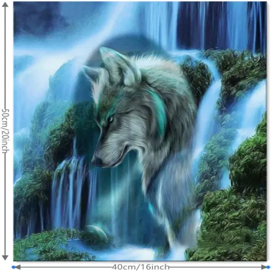 Paint by Numbers for Adults Beginner Wolf DIY Acrylic Paint Number Kit for Room Decor 16X20 inches Without Frame {3}