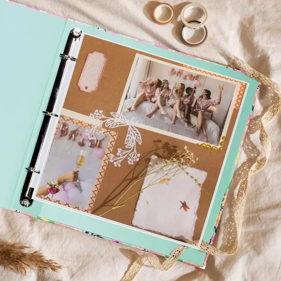 50 Pack of Scrapbook Refill Pages, 12.25" X 12.25" Clear Sheet Protectors for 3 Ring Binder, Plastic Sheet Sleeves, Top Loading Paper Protector, Archival Safe for Documents and Photo {4}