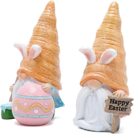Easter Gnomes Bunny Doll Decor - Resin Home Ornaments Table Decor Valentines Gifts {2}