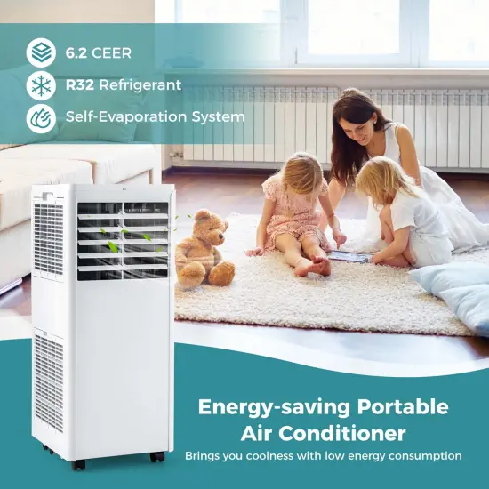 Costway 5000 BTU (8000 BTU ASHRAE) Portable Air Conditioner with Dehumidifier and Fan Sleep Mode and 24H Timer {2}