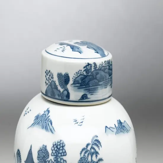 AA Importing 59748 9 Inch Blue & White Ginger Jar {3}