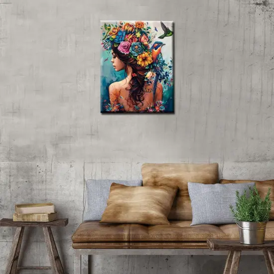 Full Back Tattoo Women Painting by Numbers for Adults Beginner,Lion Paint by Number on Canvas Easy to Paint for Beginner with Pigment and Brushes Artwork for Home Decor Without Frame 16''X20'' {3}