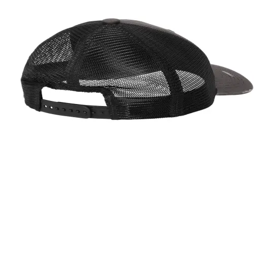 Port Authority&reg; Distressed Mesh Back Cap Black/ Khaki {5}