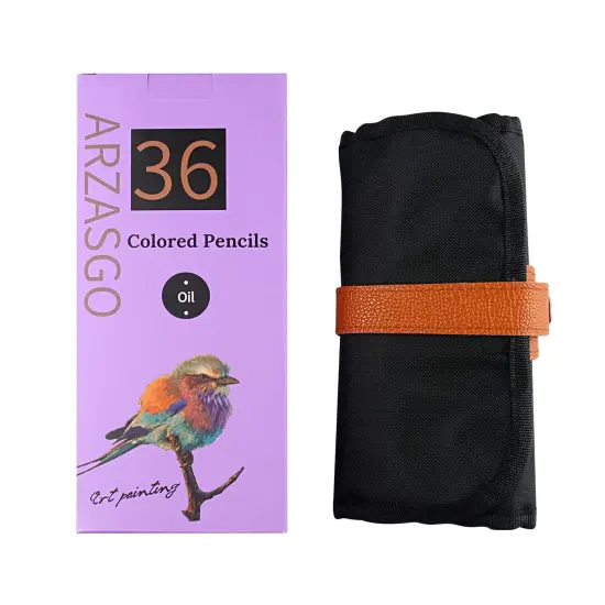 ARZASGO 36 Colored Pencils Set, Artist Coloring Pencils for Adult Coloring Books, Artist Sketch, Premier Drawing Pencils with Canvas Roll-up Pouch Bag and Pencil Sharpener {2}