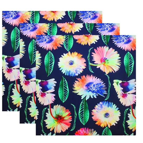 Rainbow Daisy Printed Spandex Fabric {3}