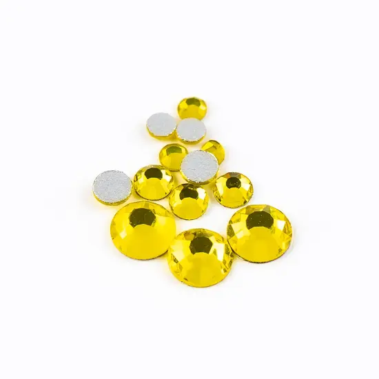 Crystal Lane DIY Combo Glass Flatback Rhinestones SS3 / SS6 / SS12 Citrine {1}