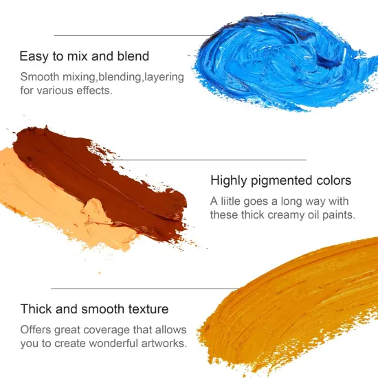 Oil Paint Set, 12x12ml/0.4 Fl Oz Tubes, Non-toxic Oil Based Paints for Canvas Craft Painting, Great Value Art Supplies for Artists, Adults & Beginners {5}