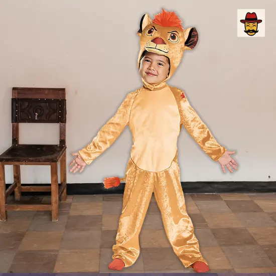 Kids Classic Disney Lion Guard Kion Costume Plush Jumpsuit Tail Headpiece {6}