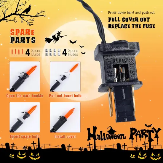 Orange Halloween Lights - 50 Count {4}