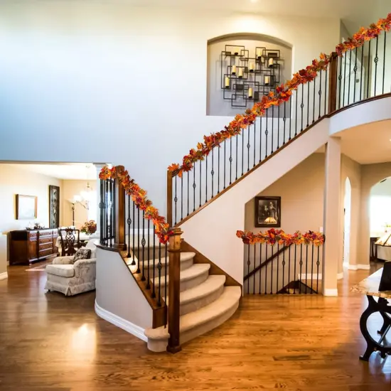 2 Pack Fall Maple Garland - 5.9ft/Piece Artificial Fall Foliage Garland {4}