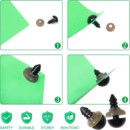 Black Plastic Safety Eyes with Washers {4}