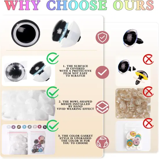 32Pcs 35mm Safety Eyes for Crocheting Mermaid Amigurumi {3}