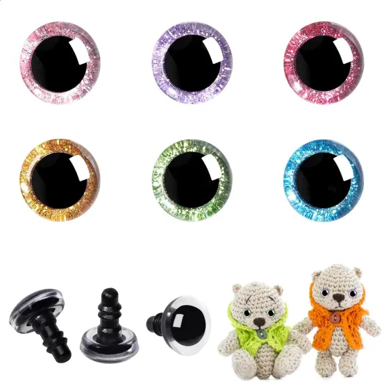 120pcs 16mm 3D Glitter Plastic Safety Eyes {1}