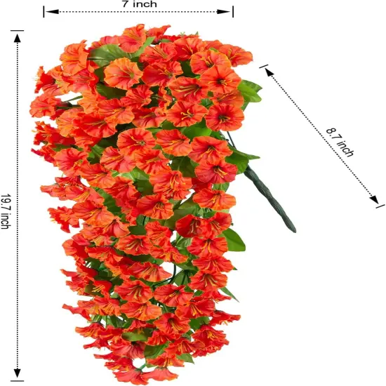 2 PCS Fake Fall Orange Morning Glory Trailing Vines {3}
