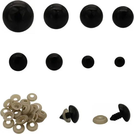 150Pcs 10-30mm Black Large Plastic Safety Eyes {1}