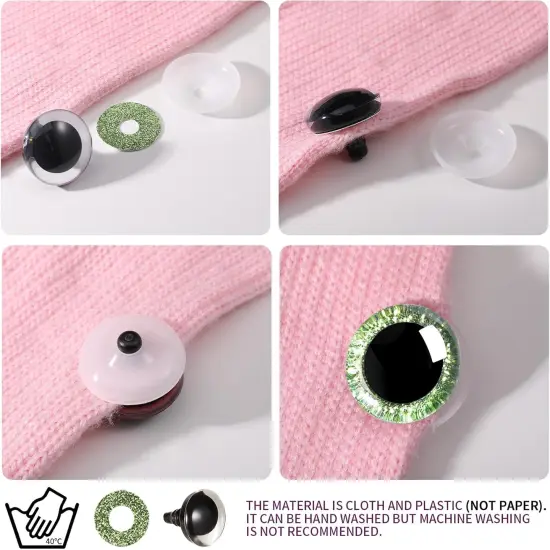 120pcs 12mm 3D Glitter Plastic Safety Eyes for Amigurumi Trapezoid Craft {2}