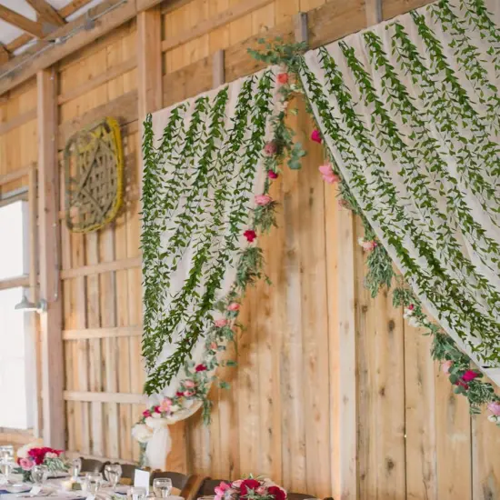 6pcs Artificial Vines Fake Greenery Garland Willow Leaves -Total 30 Stems Hanging {3}