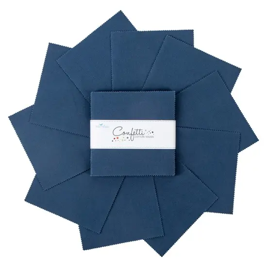 Confetti Cotton 5" Square Pack (Charm Pack / 5" Stacker) in Oxford Blue byfor Riley Blake (5-120-OXFORD-42) {3}