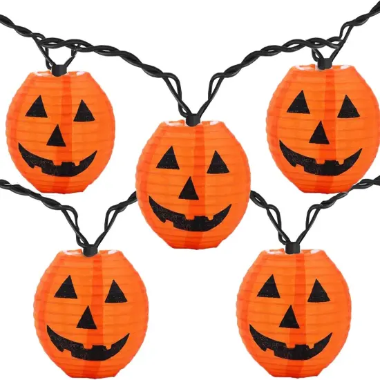 Halloween Pumpkin Lantern String Lights - 8.5Ft (Orange) {1}