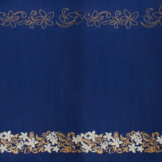 1 Yard Tiare & Swirls Double Border Glitter Polyester Fabric, 36in L x 60in W Premium Textile Orange {5}