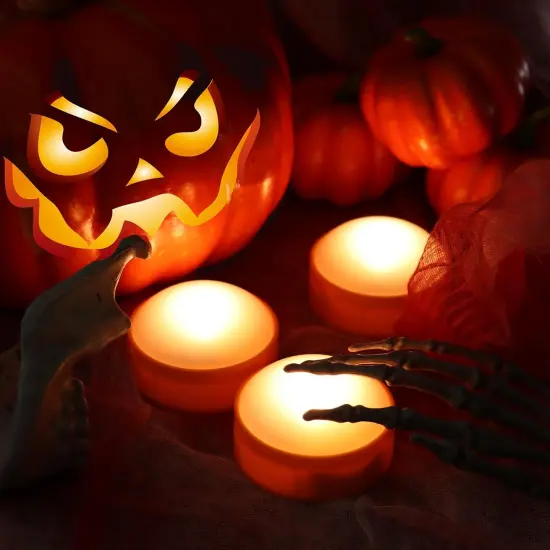 Pumpkin Lights Flickering Jack-O-Lantern - Orange {4}